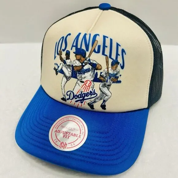 Mitchell & Ness Los Angeles Dodgers 60 Years Trucker Snap‎ Hat Adjustable White - Picture 3 of 6